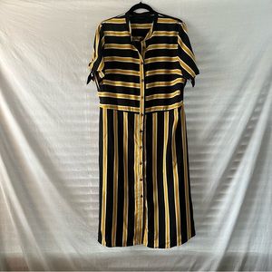 WHO WHAT WEAR Button Front Tie Sleeve Dress